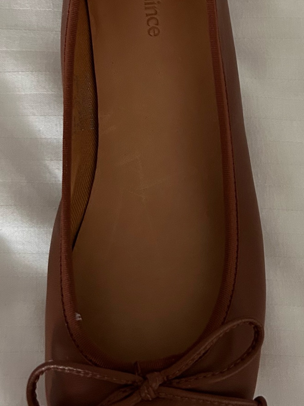 Quince Brown Leather Ballet Flats Women Minimalist Shoes Size 6 - Picture 5 of 6